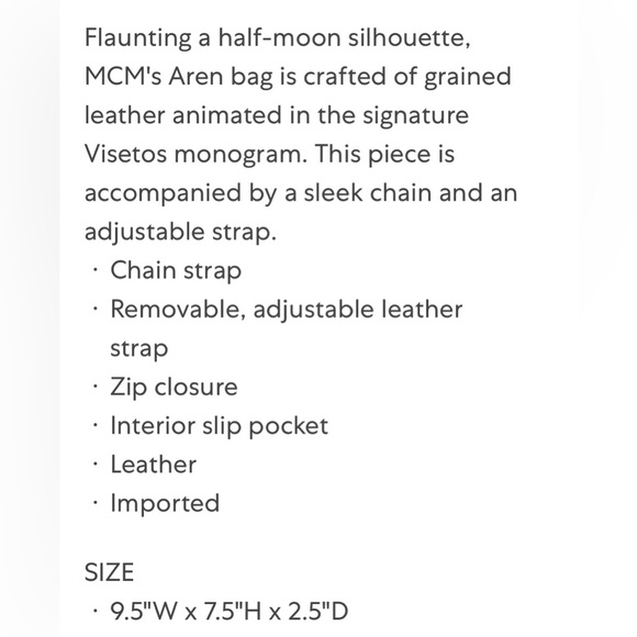 NWT MCM Small Aren Monogram Leather hobo/crossbody bag - Picture 10 of 10